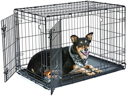 MidWest Homes for Pets Наскоро Advanced едно - с две врати и чекмедже за кучета New World, включваща Фланец тава, крачета за защита