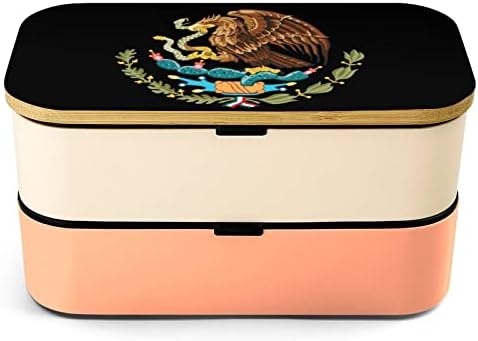 Кутия за Обяд Bento с Орлиным Флага на Мексико, Херметически затворени Контейнери за храна Bento Box с 2 Отделения за Пикник в Офиса
