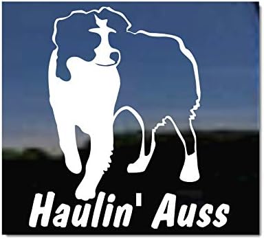 Haulin' Auss | Стикер-стикер На прозореца на Австралийската овчарка NickerStickers® Aussie