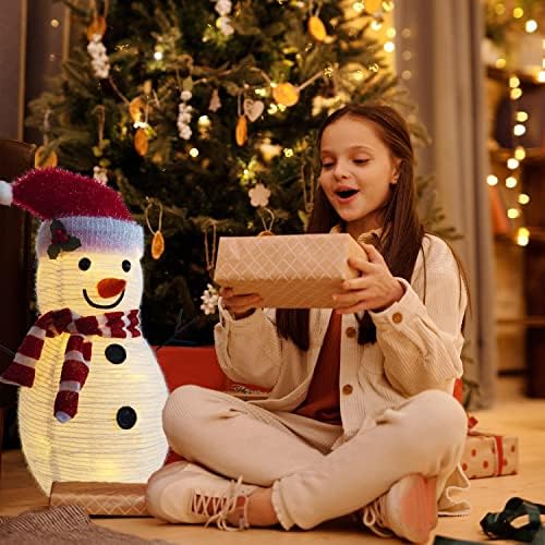Коледни Украшения във формата на Снежен човек с подсветка на открито, 22-Инчов Коледен Декор с предварителна подсветка на открито