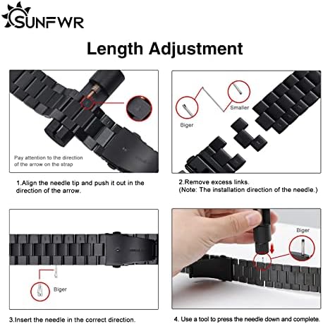 SUNFWR е Съвместим с каишка на Apple Watch 41 мм 40 мм 38 мм за жени и мъже, метална каишка iWatch от неръждаема стомана с калъф