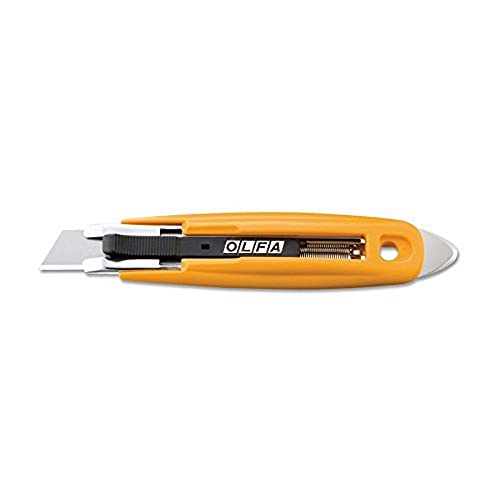 OLFA PRDO. 1086095 Самозатягивающийся Защитен нож OLFA SK-9 с Ленторезом, дълбочина на рязане 0,75 инча, Жълт