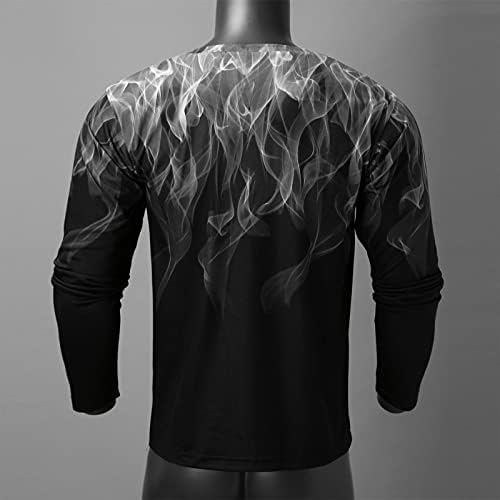 Мъжки ризи с дълъг ръкав DUEIG Soldier, Есента на тениски с 3D Цифрово Принтом, Ретро Тениска за Тренировка Огнени мускулите, лека