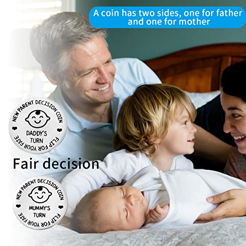 2 Опаковки Забавни Монети за Вземане на решения на Новите Родители, Двустранно Монета за Вземане на решения на мама и татко от Неръждаема