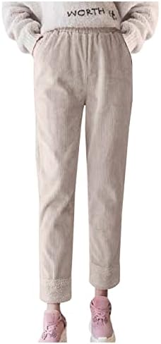 Зимни Спортни Панталони с руното облицовка DILYluer за Жени, Вельветовые Обикновена Панталони за Йога, Запазването на Топлина, Спортни