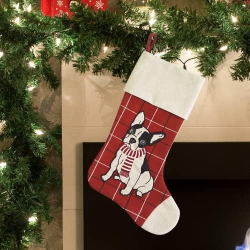 Чорапи за кучета Comfy Hour 20с шал от Полирезина за Коледната украса, Червен, Колекция за зимните празници