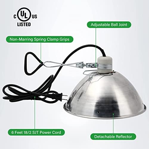 Проста Луксозна Топлинна лампа за влечуги с мощност 100 W/150 W и 8.5/10.5 инча с клипс, дигитален Термостат 40-108 градуса по Фаренхайт