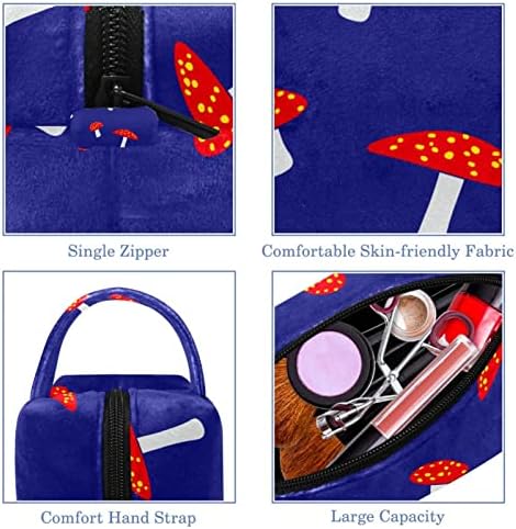 TBOUOBT Косметичка за Жени, козметични чанти Голям Чанта за Тоалетни Принадлежности Пътен Подарък, гъби, синьо, червено