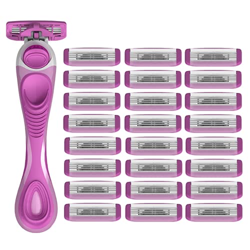 Набор от женски бръсначи ShaveMOB с 4 остриета (дръжка с гъвкава глава + 24 Пълнители) - The Purist Shaving Kit