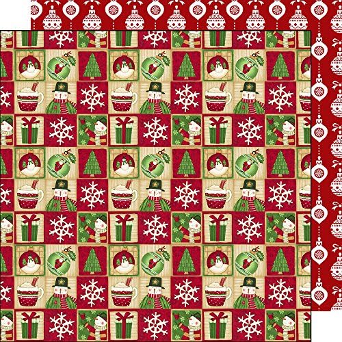 Хартиени опаковки (16sh 10 x10) Светеща Коледна Реколта хартия FLONZ за Scrapbooking и Бродерия