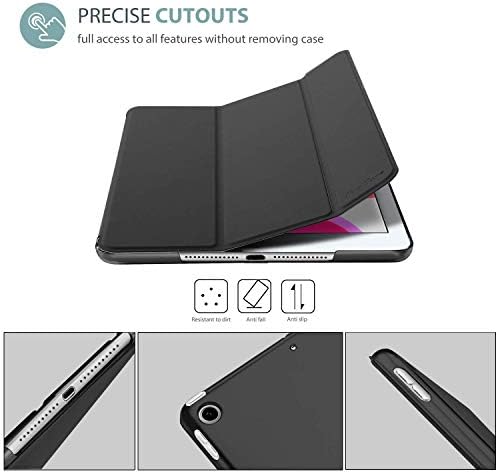 Калъф ProCase iPad 10.2 7-то поколение 2019 с тънка стойка (черно) в комплект с предпазно фолио за екрана на iPad 10.2 7-то поколение