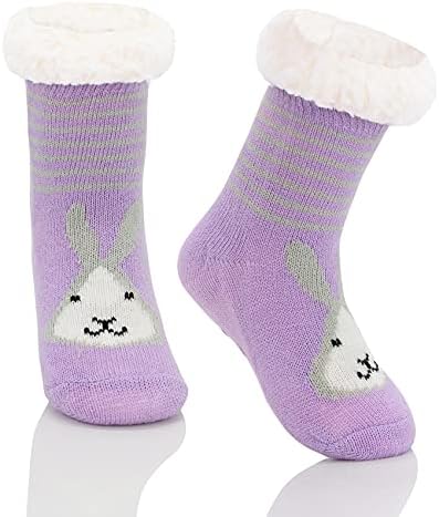 Durio/Бебешки Чорапи-чехли за Момичета и Момчета, Дебели Уютни Пухкави Чорапи с Животни, Нескользящие Чорапи, Топли Коледни Чорапи-Чехли