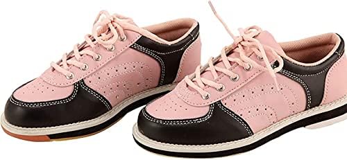 GEMECI/ Розови обувки за боулинг, дамски и мъжки обувки от изкуствена кожа, износоустойчиви нескользящие дишащи обувки за боулинг,