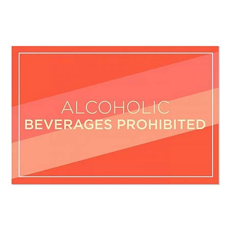 CGSignLab | Алкохолни напитки са забранени - Модерна и Диагонал Прозорец планк | 18 x12