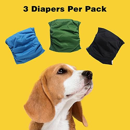 DREAM & GLAMOUR Миещи превръзка на корема за кучета (опаковка от 3 броя), за Многократна употреба Оберточные памперси за кучета