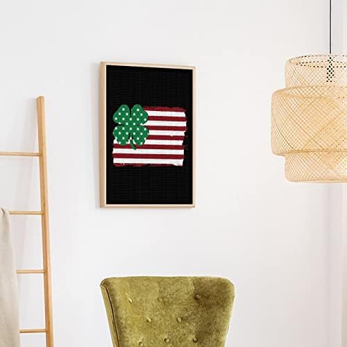 Американски Флаг Ирландската Гордост Детелина, Декоративни Диамантени Комплекти За Рисуване Забавни 5D направи си САМ Пълна Тренировка