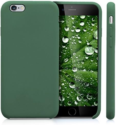 калъф kwmobile е Съвместим с калъф Apple iPhone 6 / 6S - Силиконов калъф за телефон от TPU с мека тапицерия - Тъмно зелен