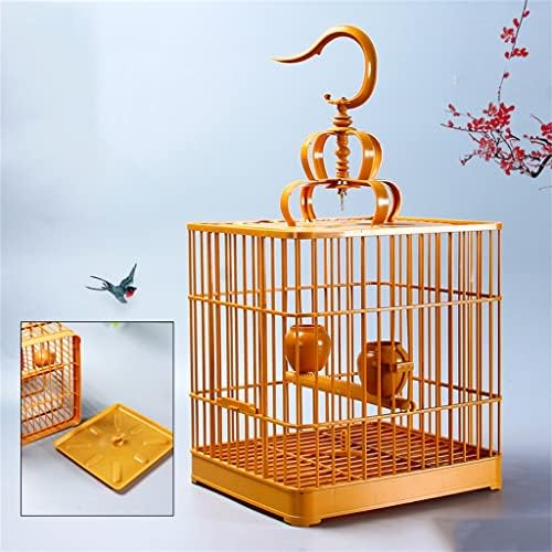 MJWDP Квадратна Клетка за птици, Метални Декоративни Клетка, Аксесоари за домашни любимци, Панорамна Преносим Клетка (Цвят: A, Размер: