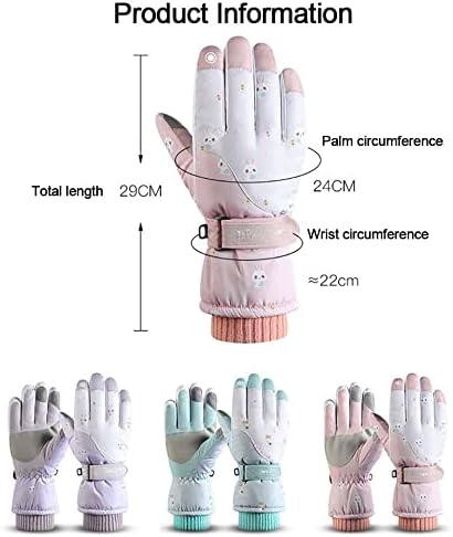 Зимни топли Ски Ръкавици RENSLAT със сензорен екран, Топли Плюс Кадифе Ски Ръкавици, Нескользящие Ръкавици за спорт на открито (Цвят:
