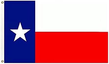 Флаг на щата Тексас с размер 3x5 фута Ярки цветове и устойчиви на избледняване с Двойна фърмуер и месингови люверсами......