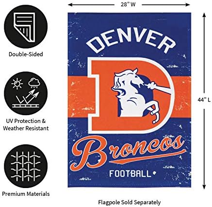 Отборните Спортове Америка Denver Broncos NFL Ретро Бельо Домашен Флаг - 28 W x 44В Закрит и Открит Двустранен Декор Флаг за футболни
