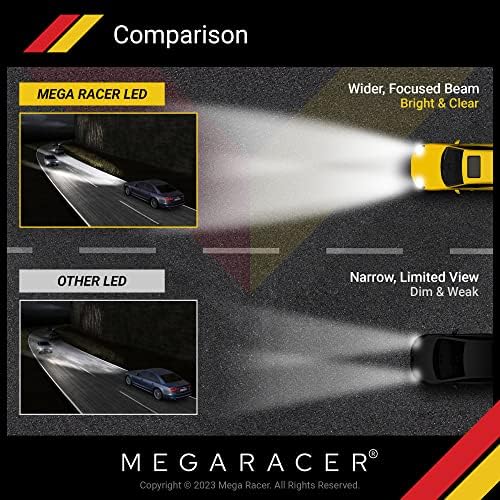 Led крушки за фаровете Mega Racer H11/H8/H9/H16 - От 6000 До бриллиантово-бяло, 12, 40 W 8000 Лумена, led чипове най-високо качество,