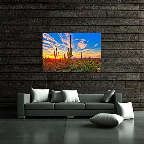 Здравейте Произведение на Изкуството, Платно Стенно Изкуство Saguaro в пустинята Сонора По Залез слънце Картина на Природата в Северна