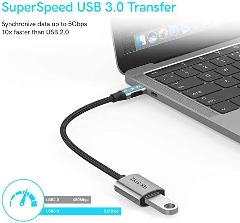 Адаптер Tek Styz USB-C USB 3.0 е обратно Съвместим с вашия конвертером Xiaomi Redmi 9T OTG Type-C/PD Male USB 3.0 Female. (5 gbps)