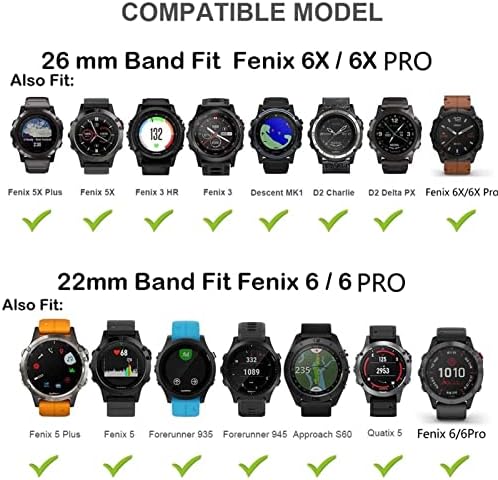 GZIFC Нова 26 22 20 мм и каишка за часовник Garmin Fenix 6X6 6s Pro 5S Plus 935 3 HR Watch быстросъемный силиконов каучук Easyfit