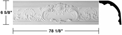 Корниз за ремонт от бял полиуретан Sidartha с Декоративен дизайн на 8 парчета с Обща дължина 625 инча