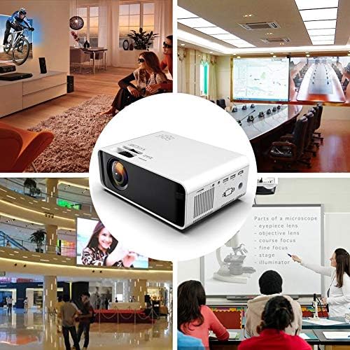 Led Проектор ASHATA,50000Stunden 480p 3D Преносим HD LCD Led Мултимедиен плейър, Проектор, Двойно USB, HDMI, VGA Проектор За Домашно