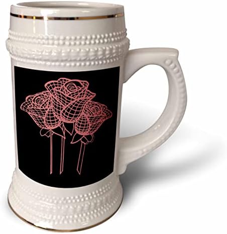 Чаша за стейна с стилизованным ефект на окото 3dRose Нежно-Розови Рози - 22 грама (stn_356640_1)