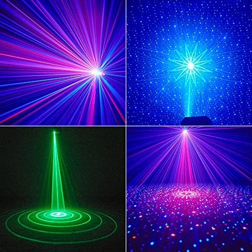 DJ Светлини Светлини за партита, Звезден лазерна светлина Gruolin, Панорамен небесен светлина RGB, Лампа с ефект на диско-клуб с