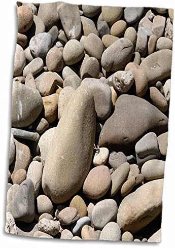 Камъни 3D Rose River Rock-Сив-модел-на Брега от Камъчета-Езерото-Гранит Принт-Фонове-Сива Кърпа, 15 x 22, Многоцветен
