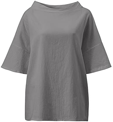 uikmnh Годишна Жена в памучна Тениска С Къс Ръкав-Кимоно, Блузи, Риза Однотонная