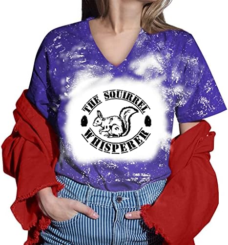 Компресиране Риза Дамски Дамски Лятна Тениска с Катерица на Сладък Животни Графични Свободни Тениски С Къс Ръкав Ежедневни Блузи