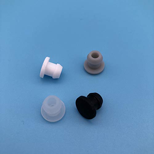 10шт Силиконов каучук задръствания Т-образен тип, Полагане на заглушек с отвори (черни, 0,18 инча)